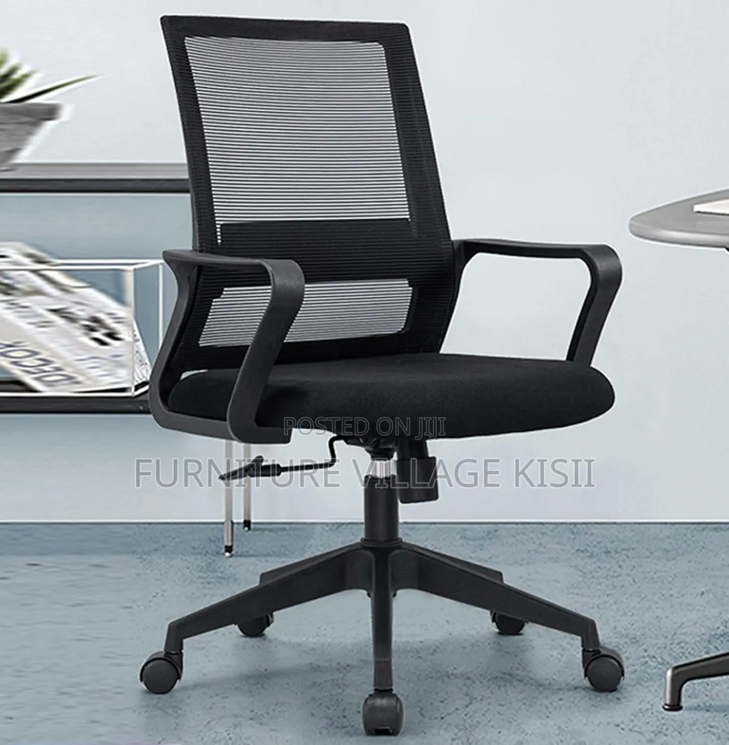 Office Chair; Black Mesh Office Chair