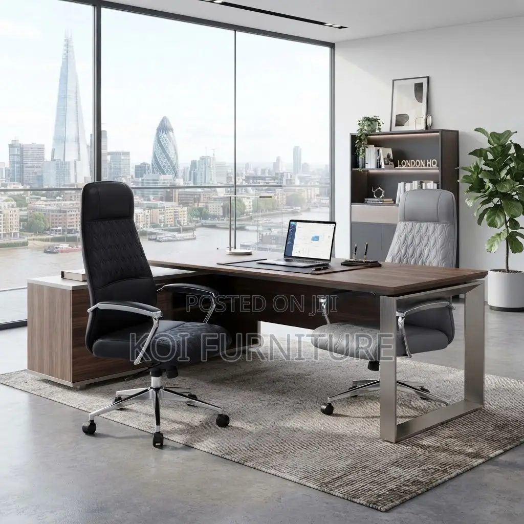 Office Chair; Leather High-Back Executive Office Chair