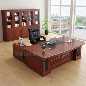 Office Desk; ; 2 Meters Executive Mahogany Polished Office Desks