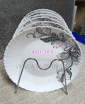 Plate Black Floral