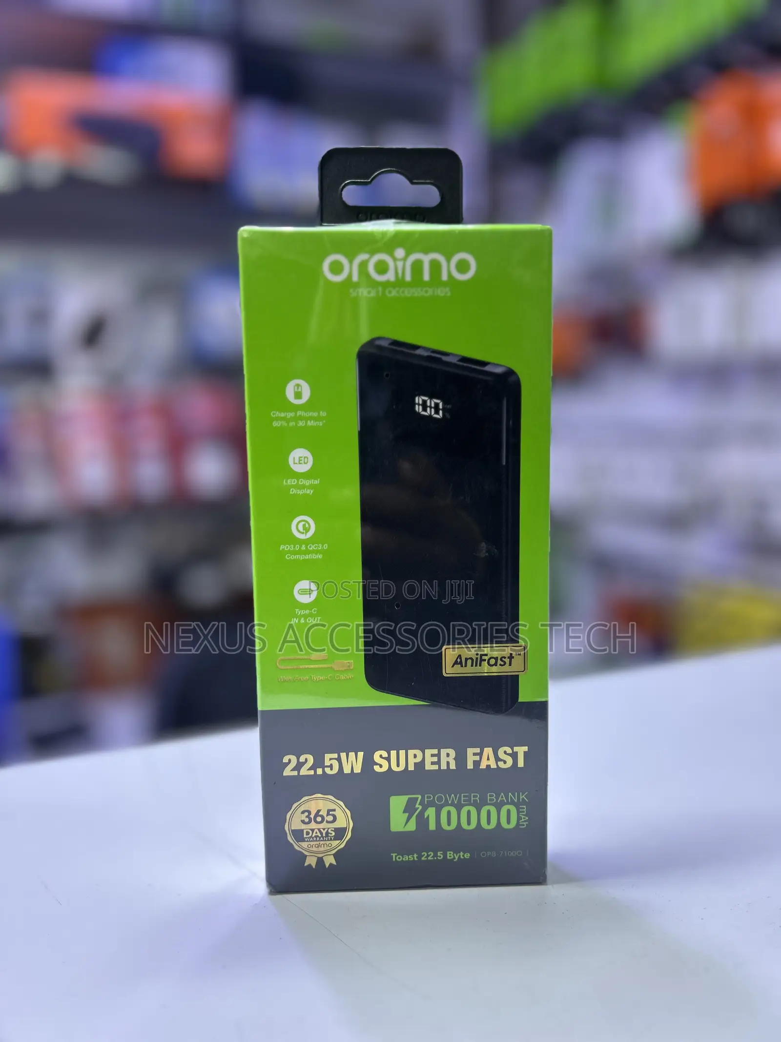 Oraimo Toast 22.5 Byte 10000mAh 22.5W Fast Charging Power Bank