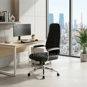 Office Chairs; Leather Executive Office Chair With High Support Back