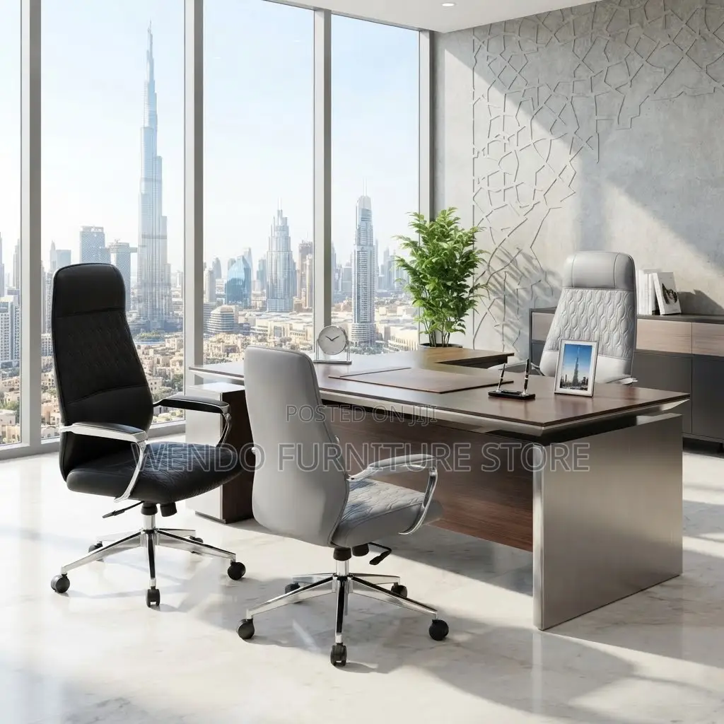 Office Chairs; Leather Executive Office Chair With High Support Back