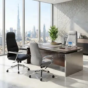 Office Chairs; Leather Executive Office Chair With High Support Back