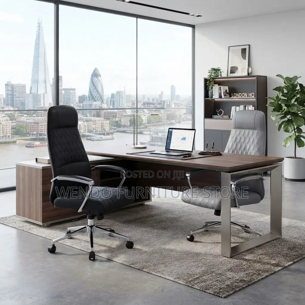 Office Chairs; Leather Executive Office Chair With High Support Back