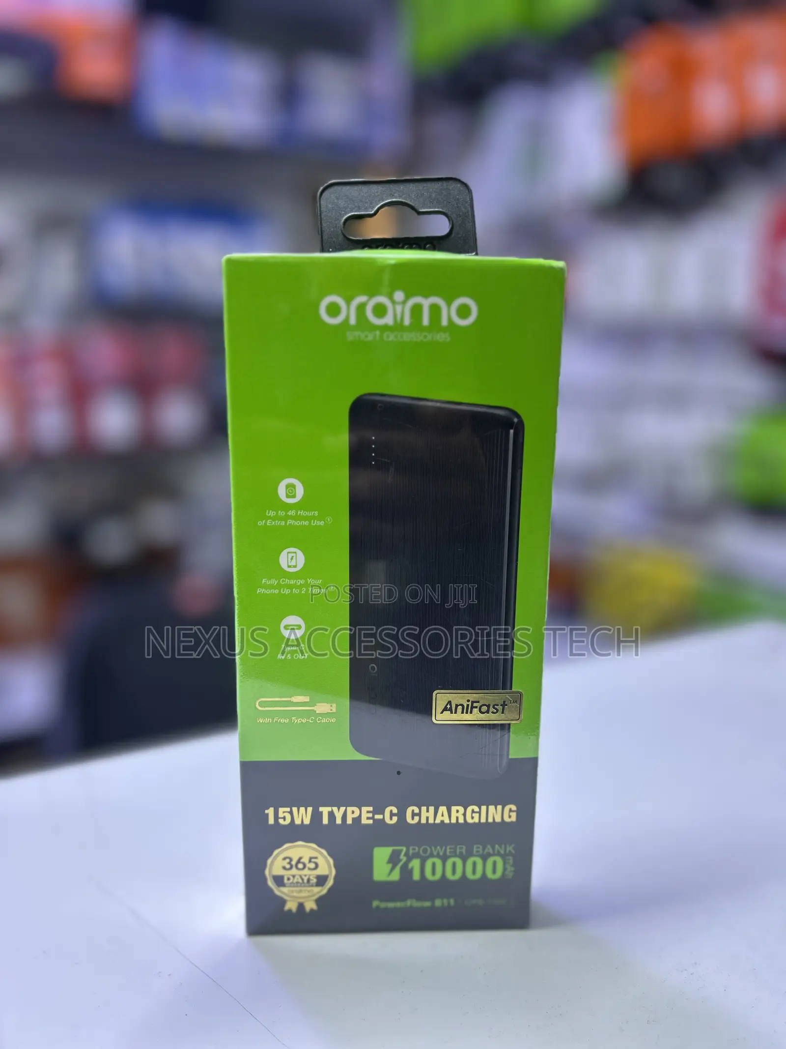 Oraimo PowerFlow B11 10000mAh 15W Type-C Fast Charging Power Bank