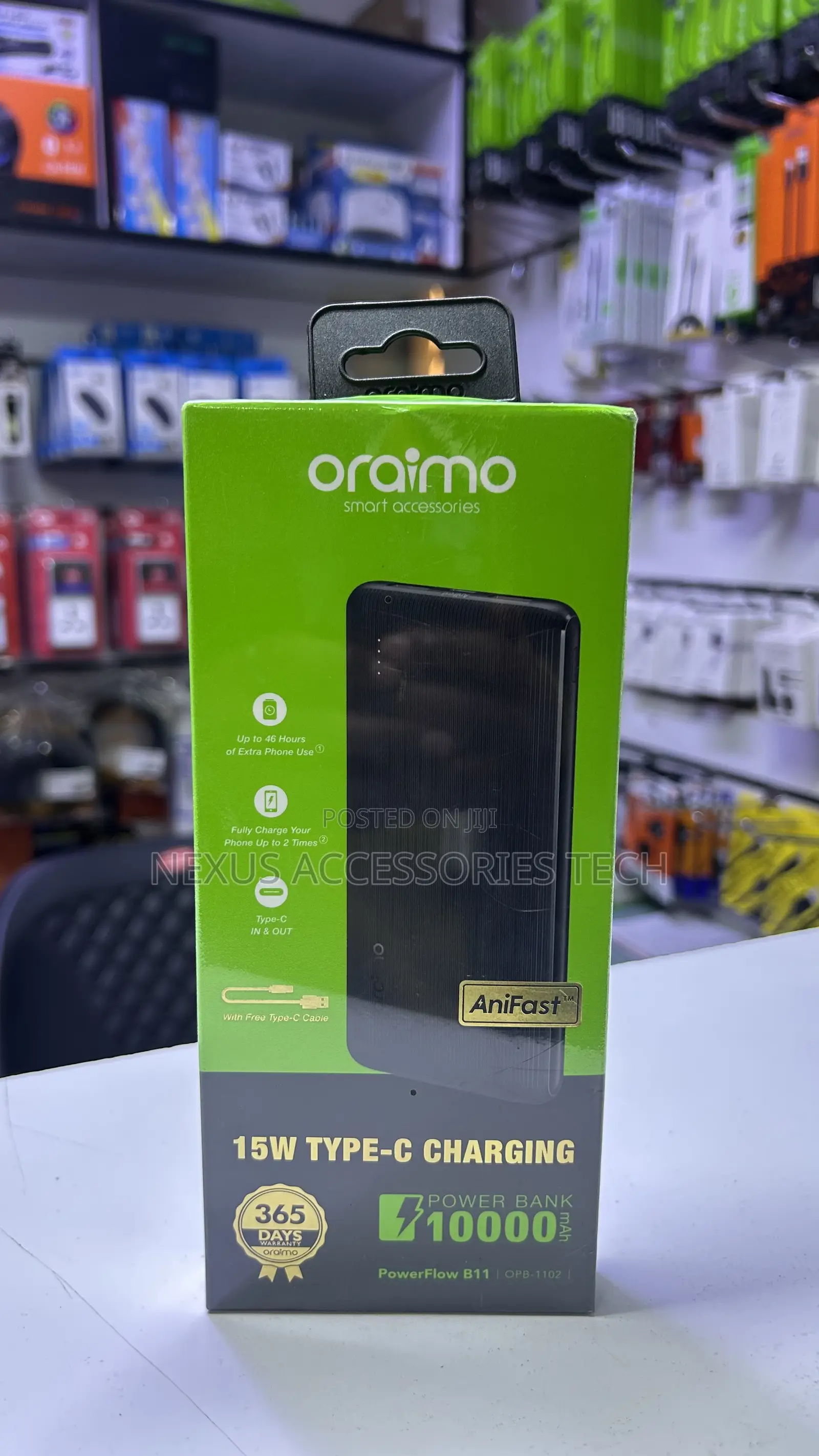 Oraimo PowerFlow B11 10000mAh 15W Type-C Fast Charging Power Bank