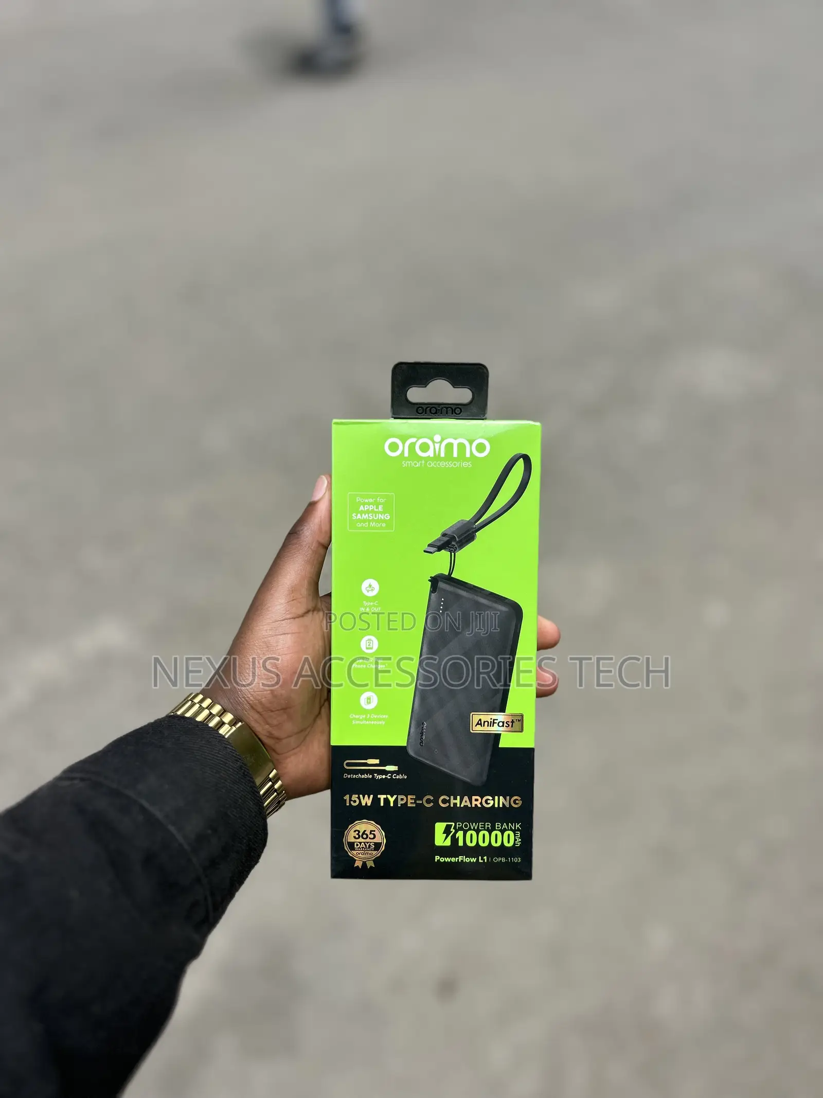 Oraimo PowerFlow L1 10000mAh 15W Type-C Fast Charging Power Bank