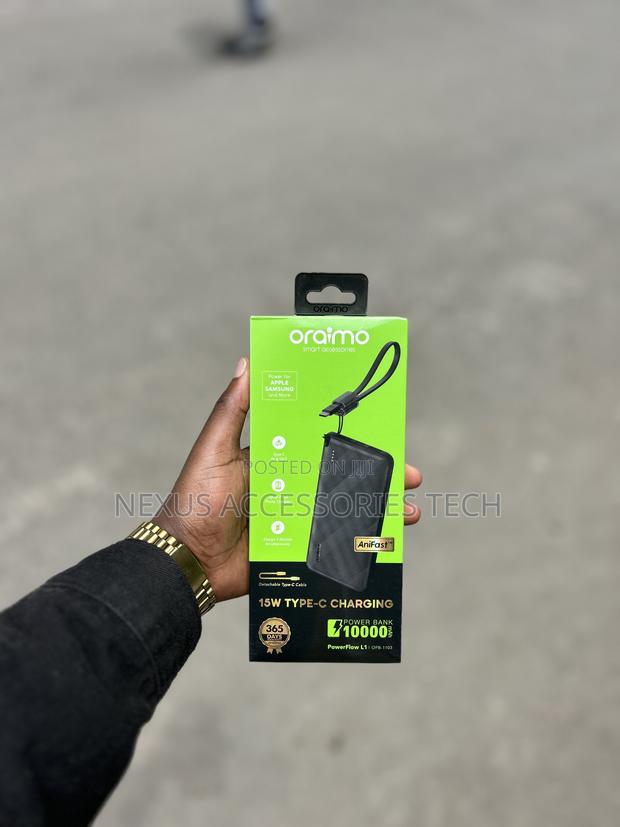 Oraimo PowerFlow L1 10000mAh 15W Type-C Fast Charging Power Bank