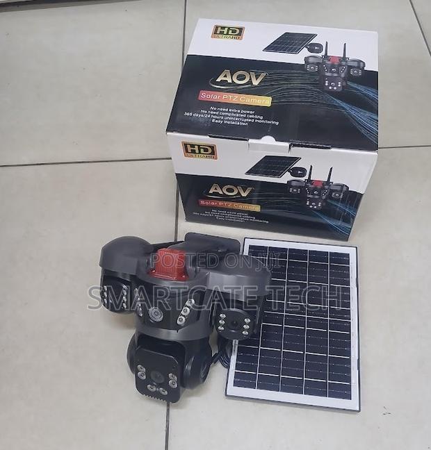 AOV V380 Triple Lens 4G Solar CCTV Camera – Outdoor Security