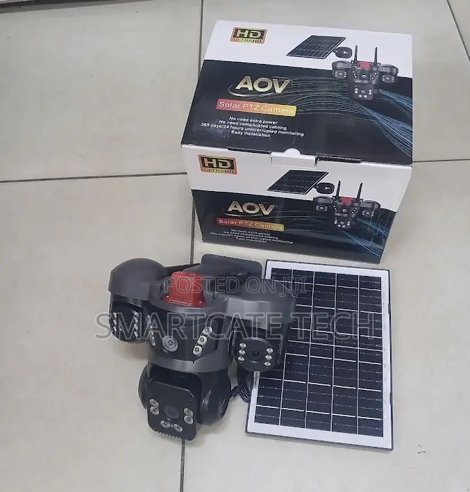 AOV V380 Triple Lens 4G Solar CCTV Camera – Outdoor Security