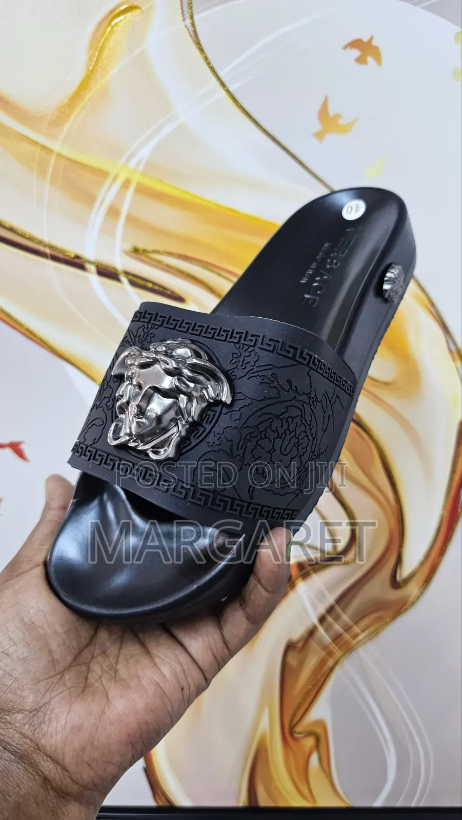 Versace Black Medusa Slides