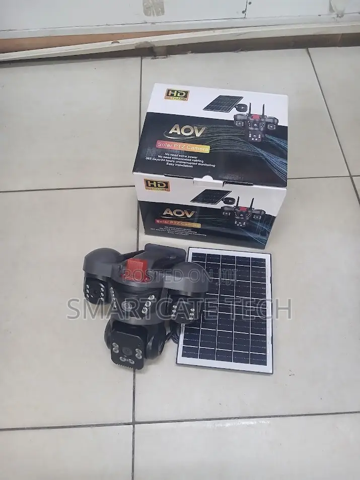 V380 AOV 4G Triple Lens Solar CCTV – PTZ Outdoor Camera