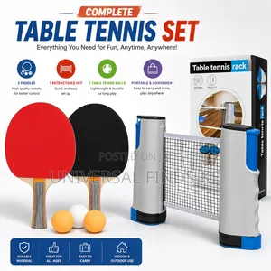 Portable Table Tennis Set – 2 Table Tennis Racket Net Ping Pong Ball