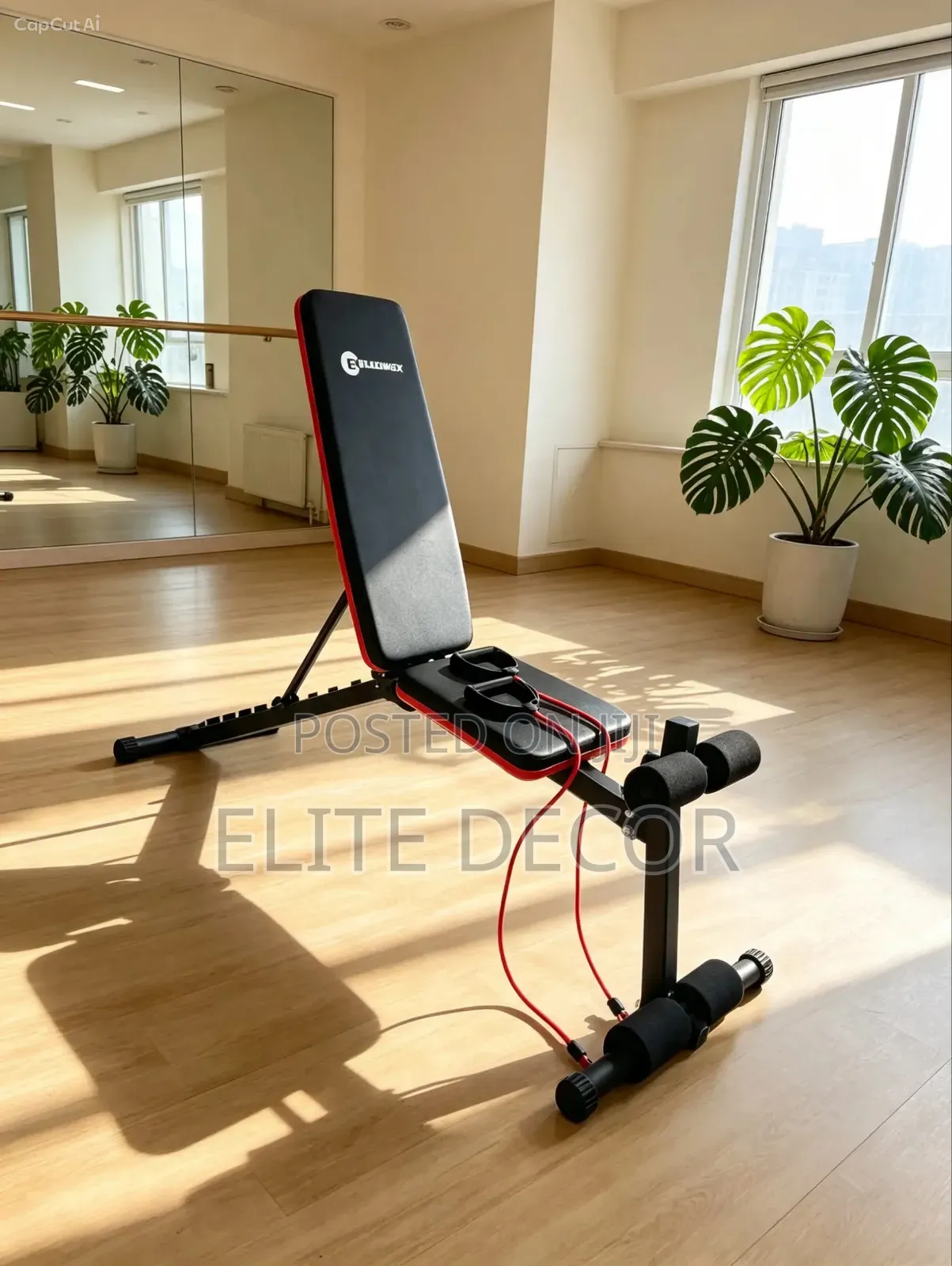 Adjustable Foldable Multi-Function Workout Bench With Resistance Bands