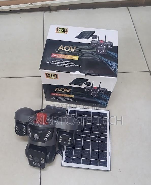 AOV V380 Solar 4G CCTV Camera – 3 Lens HD Security Camera