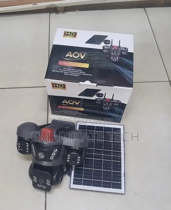 AOV V380 Solar 4G CCTV Camera – 3 Lens HD Security Camera