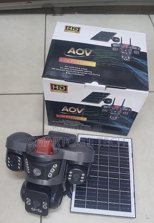 V380 Triple Lens AOV Solar Camera – 4G SIM Outdoor CCTV