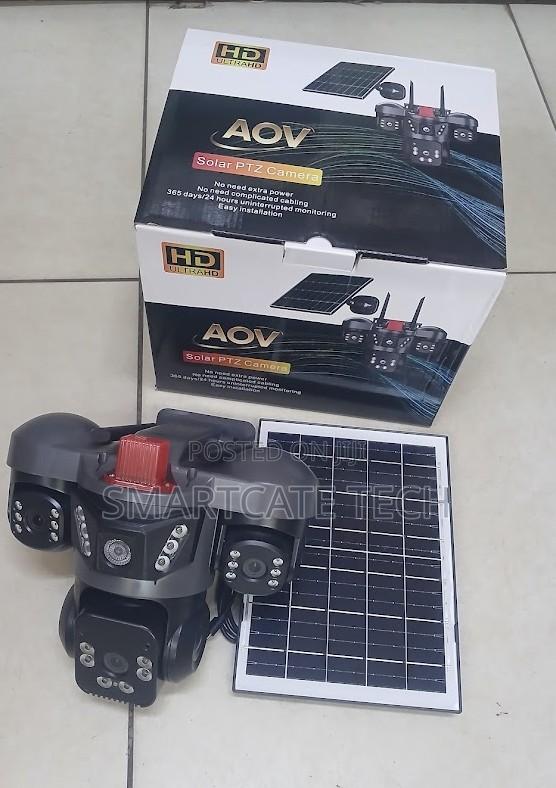 AOV 4G Solar Triple Lens V380 CCTV Camera – HD PTZ Security
