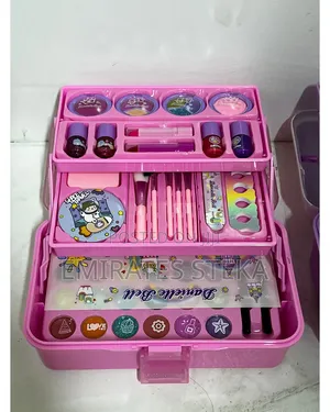 Girls Makeup Set Multilayer Kids Makeup Suitcase Toys Kit Gift