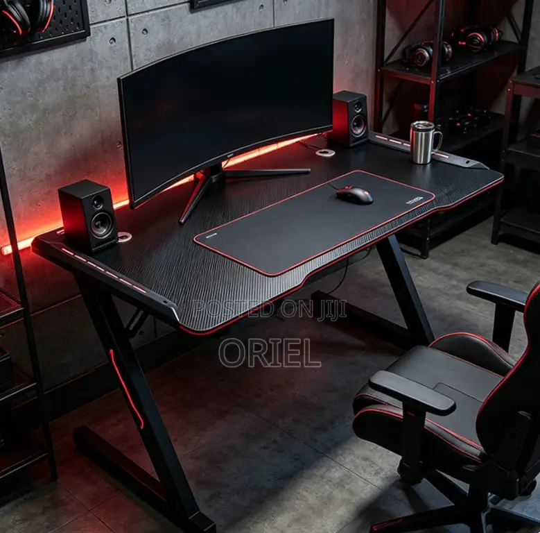 Home Office Gaming Desk With Light : Modern Gaming Desk