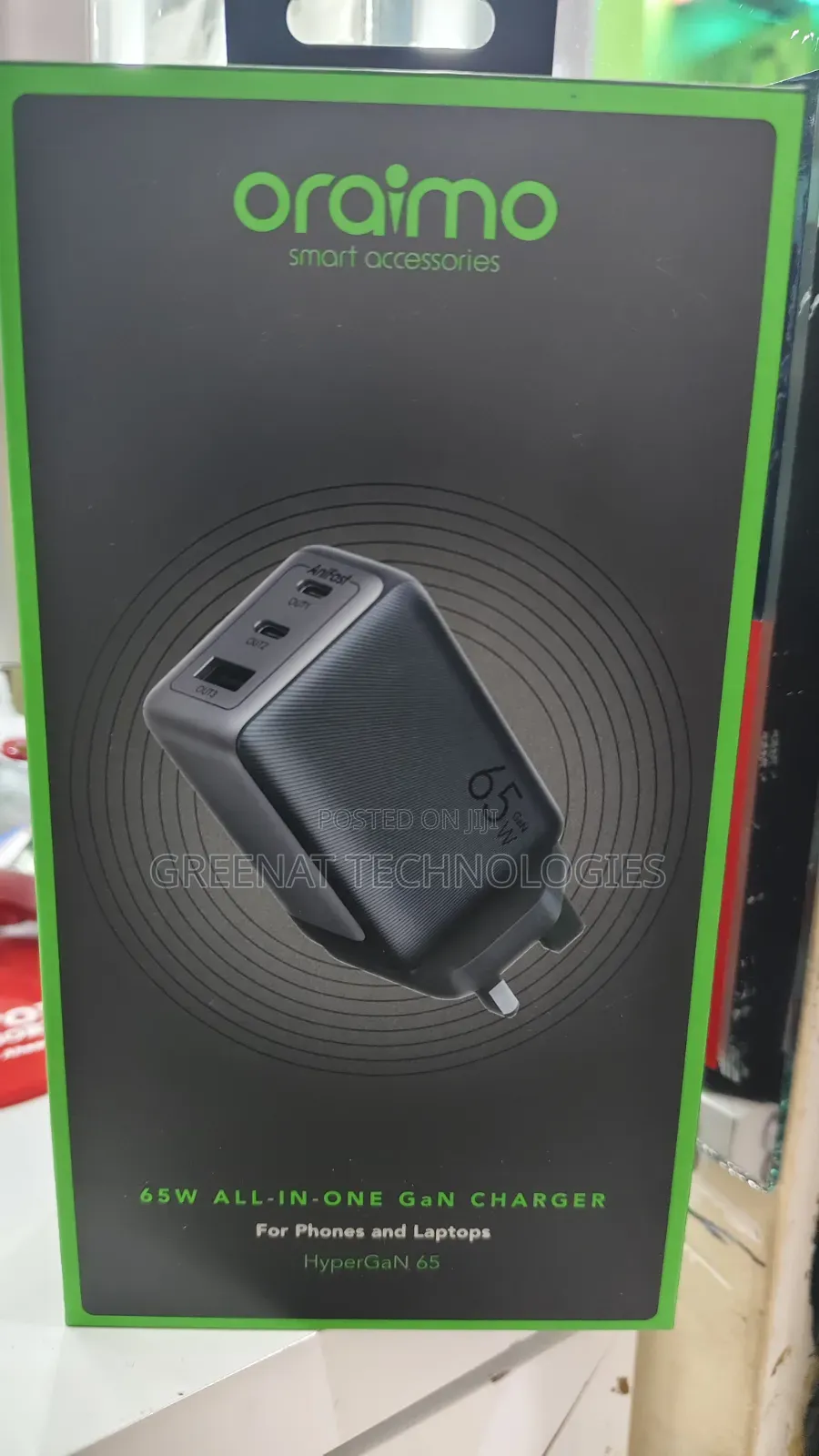 Oraimo HyperGaN Laptop and Phone 65W All-in-One GaN Charger
