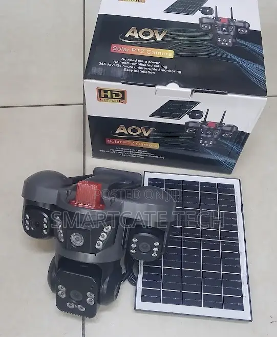 AOV V380 Triple Camera Solar CCTV – 4G Outdoor Security System