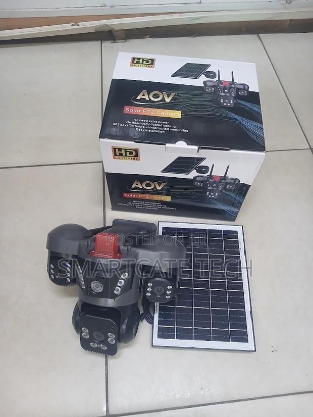 AOV Triple Lens 4G CCTV Camera – Solar Powered V380 Security Camera - main view