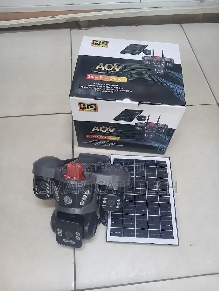 AOV Triple Lens 4G CCTV Camera – Solar Powered V380 Security Camera