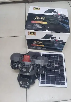 V380 AOV Solar 4G PTZ CCTV – Triple Camera HD Night Vision