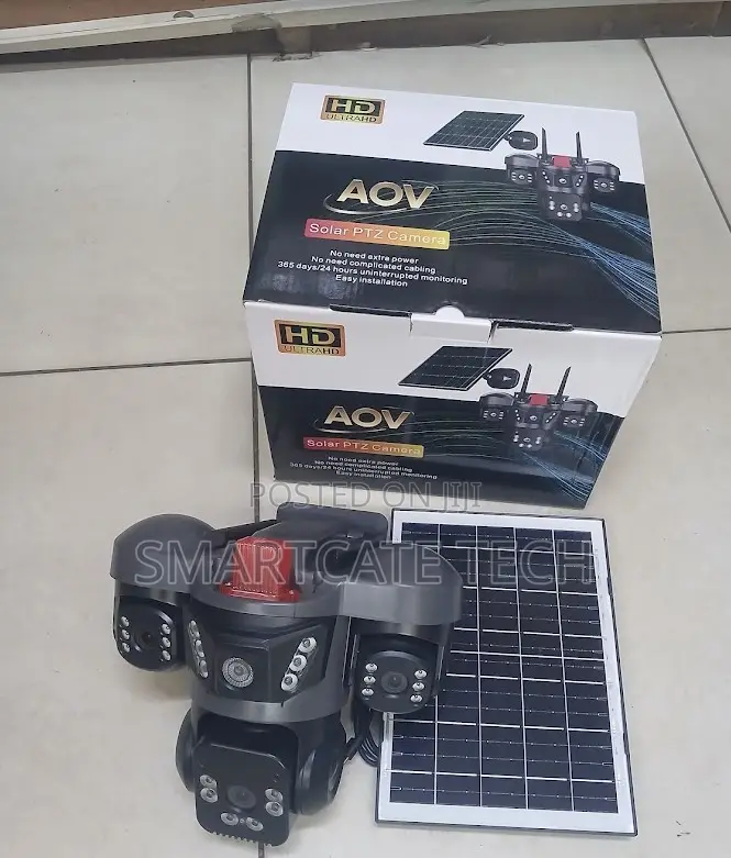 AOV Smart Triple Lens 4G Solar Camera – V380 Outdoor CCTV