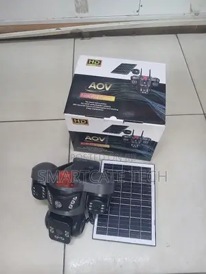 AOV V380 3-Lens Solar 4G Security Camera – HD CCTV & PTZ