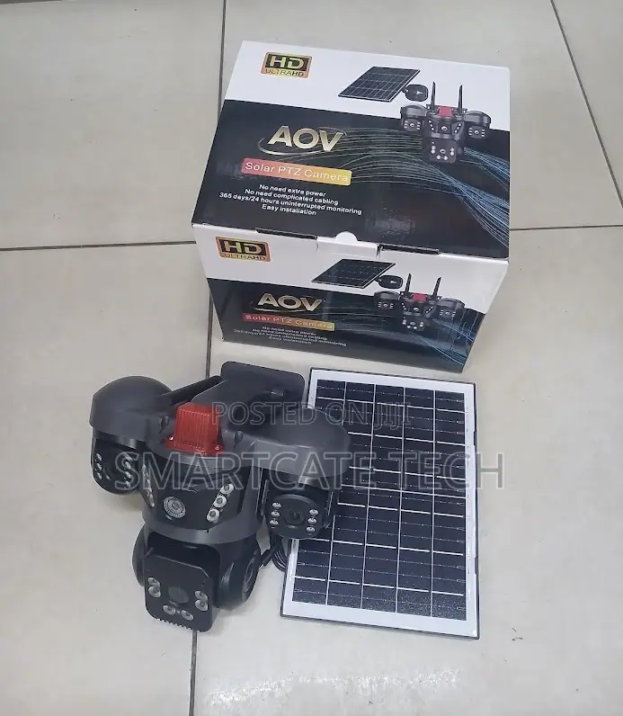 4G AOV V380 Triple Lens Solar CCTV – Wireless Outdoor Security Cam