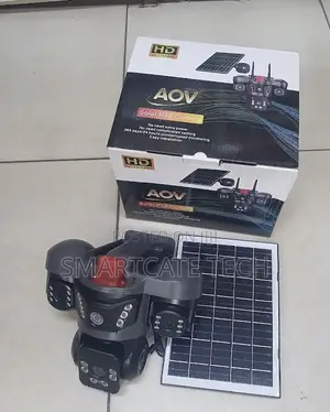 AOV V380 Triple Lens 4G Solar CCTV Camera – HD Outdoor Security