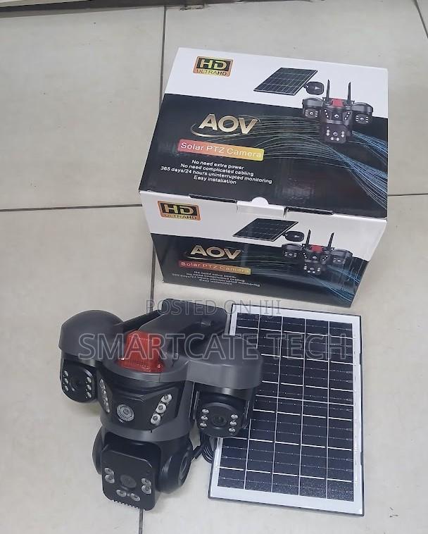 AOV V380 Triple Lens 4G Solar CCTV Camera – HD Outdoor Security