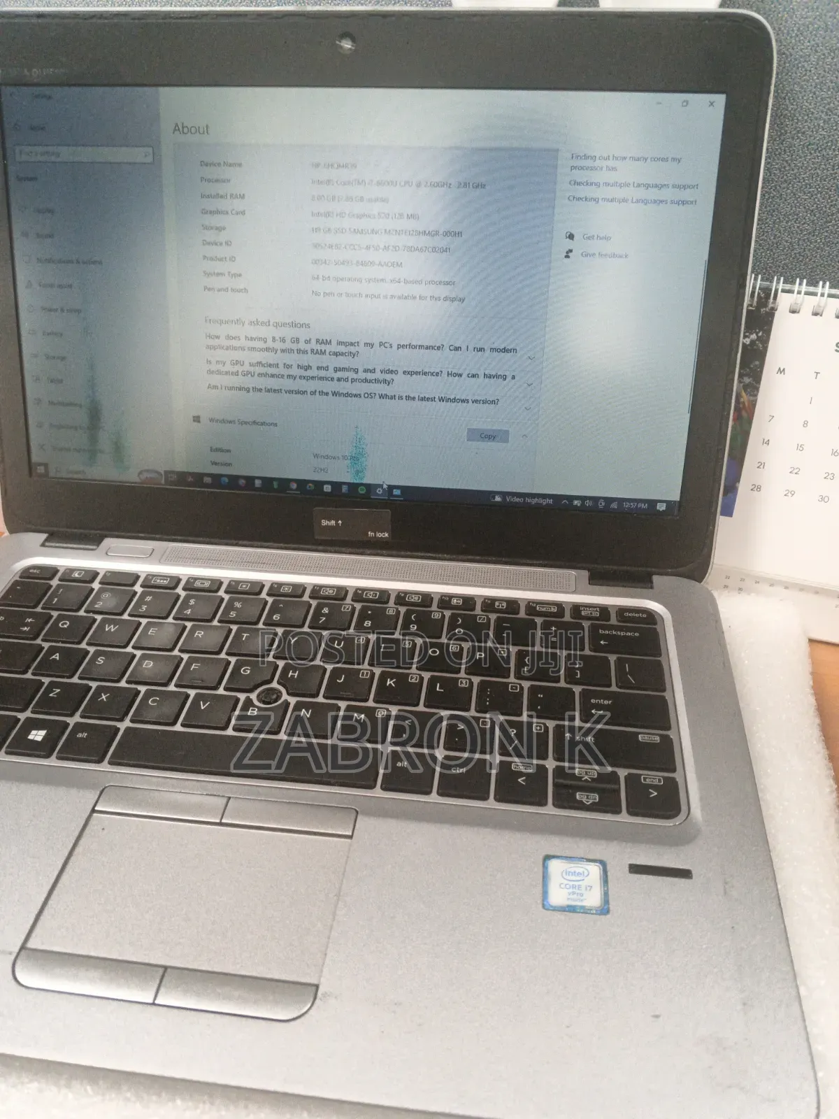 Laptop HP EliteBook 820 G3 8GB Intel Core i7 SSD 256GB