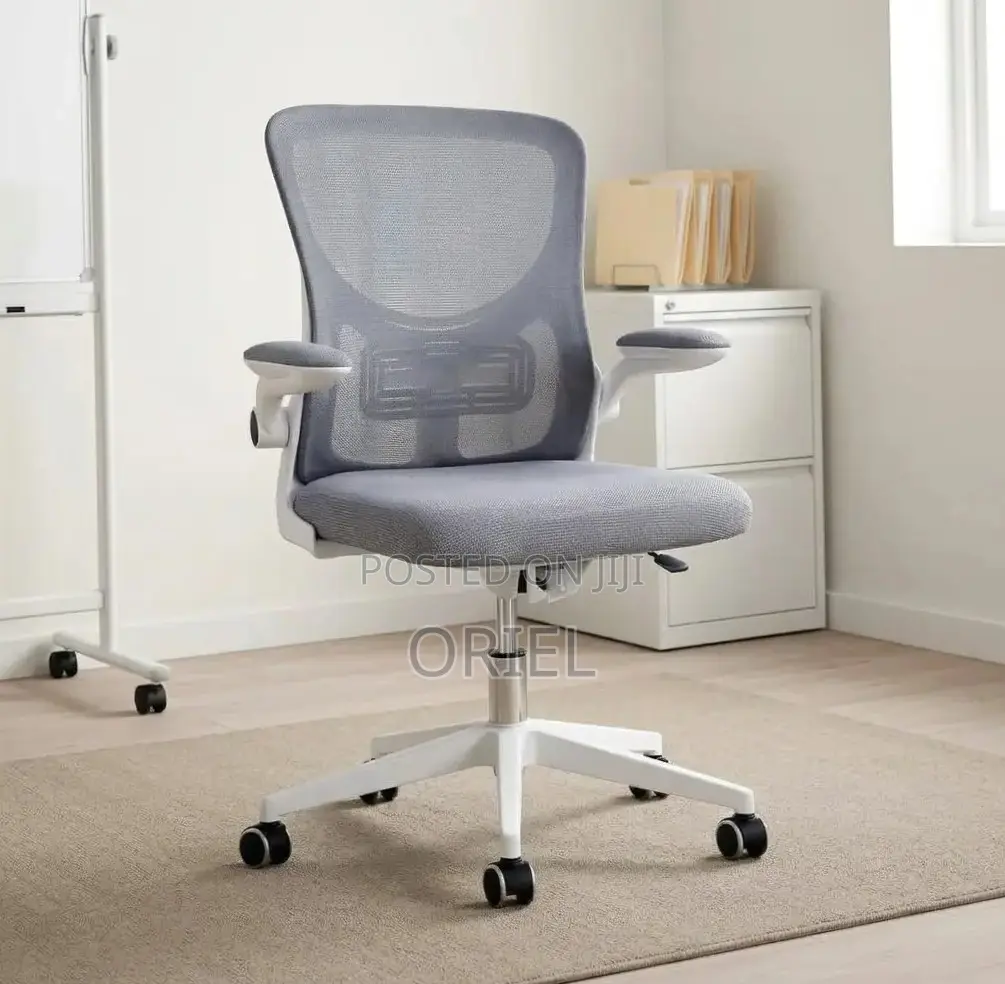 Office Chair : Gray Adjustable Mesh Staff Chair
