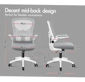 Office Chair : Gray Adjustable Mesh Staff Chair