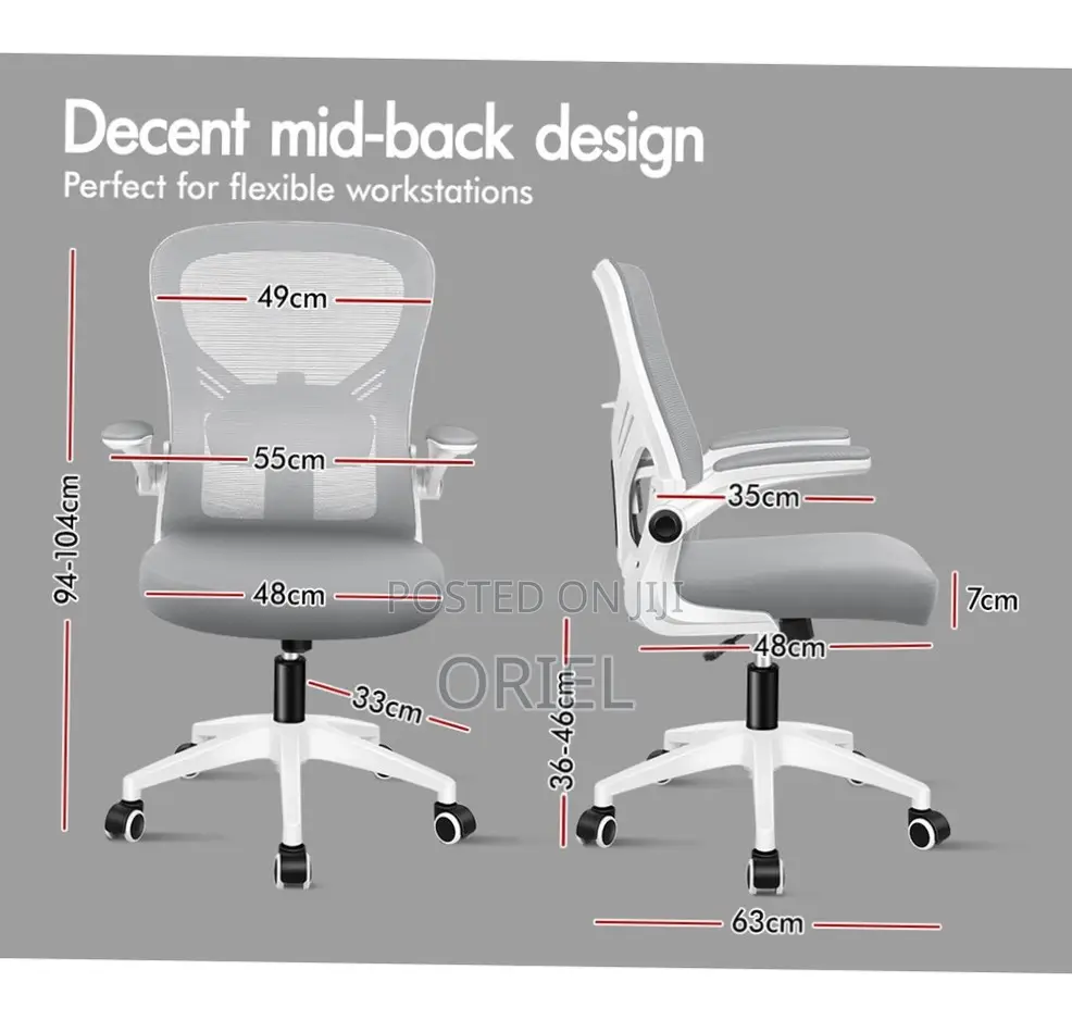 Office Chair : Gray Adjustable Mesh Staff Chair