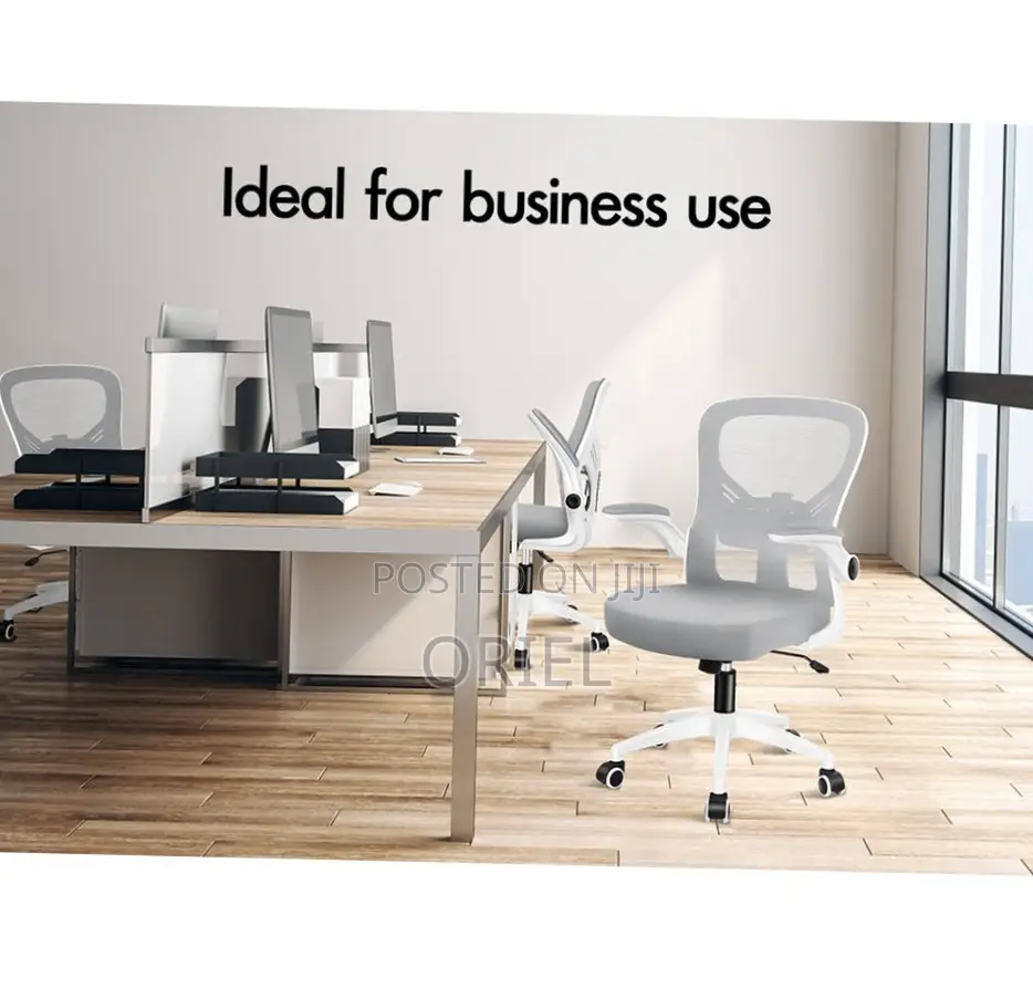 Office Chair : Gray Adjustable Mesh Staff Chair