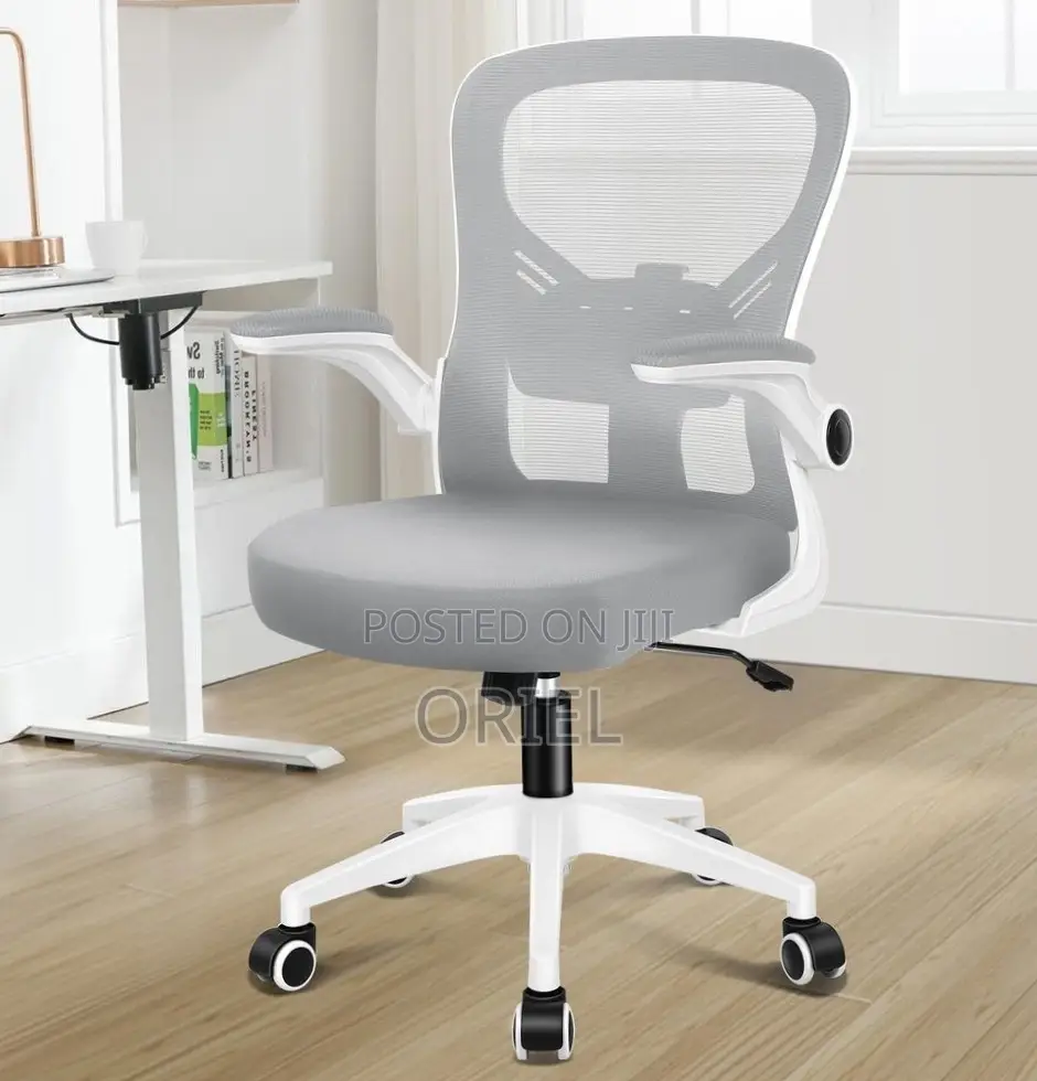 Office Chair : Gray Adjustable Mesh Staff Chair