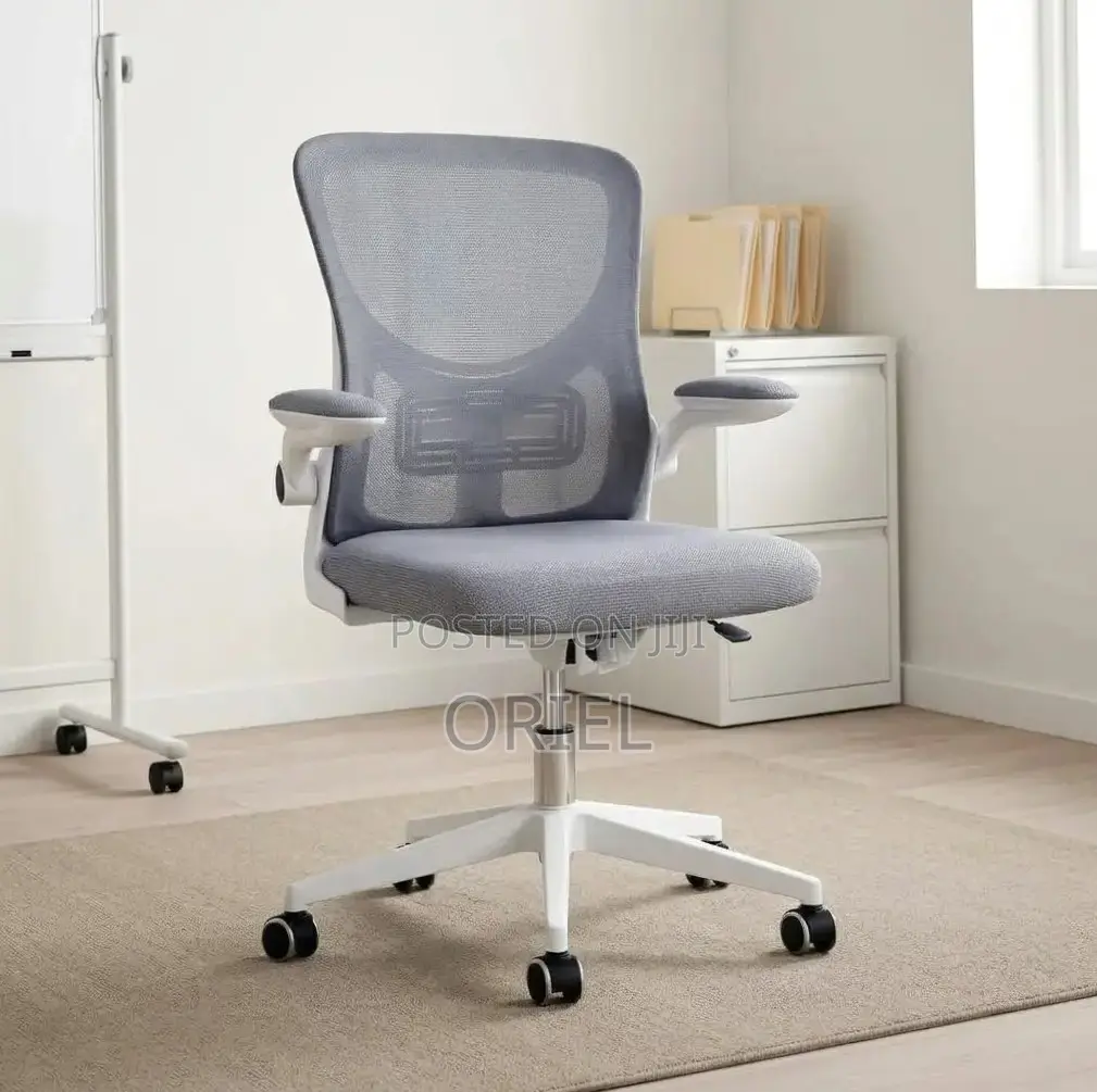 Office Chair : Gray Adjustable Mesh Staff Chair