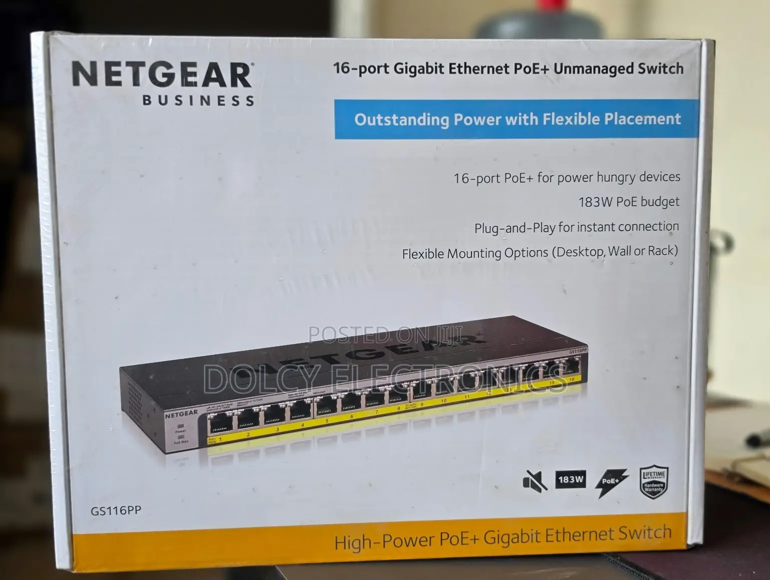 NetGear 16-Port Gigabit Ethernet Poe + Unmaneged Switch