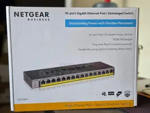 NetGear 16-Port Gigabit Ethernet Poe + Unmaneged Switch