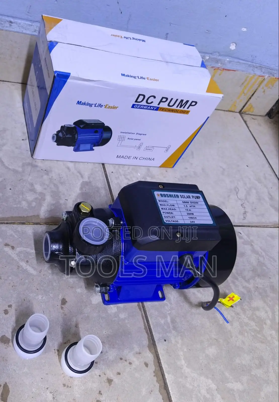 Solar Water Pump 24v Dc 200w, Qb60 Dv Boshleo 15m Head, 1 Inch