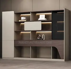 Office Furniture; Wooden Office Wallunit With LED Display