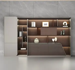 Office Furniture; Wooden Office Wallunit With LED Display
