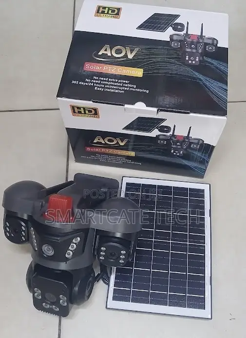 V380 AOV Triple Lens 4G Solar Security Camera – Outdoor PTZ CCTV