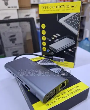 Premium 11-in-1 Type-C Hub – HDMI, VGA, Ethernet, USB 3.0, SD/TF