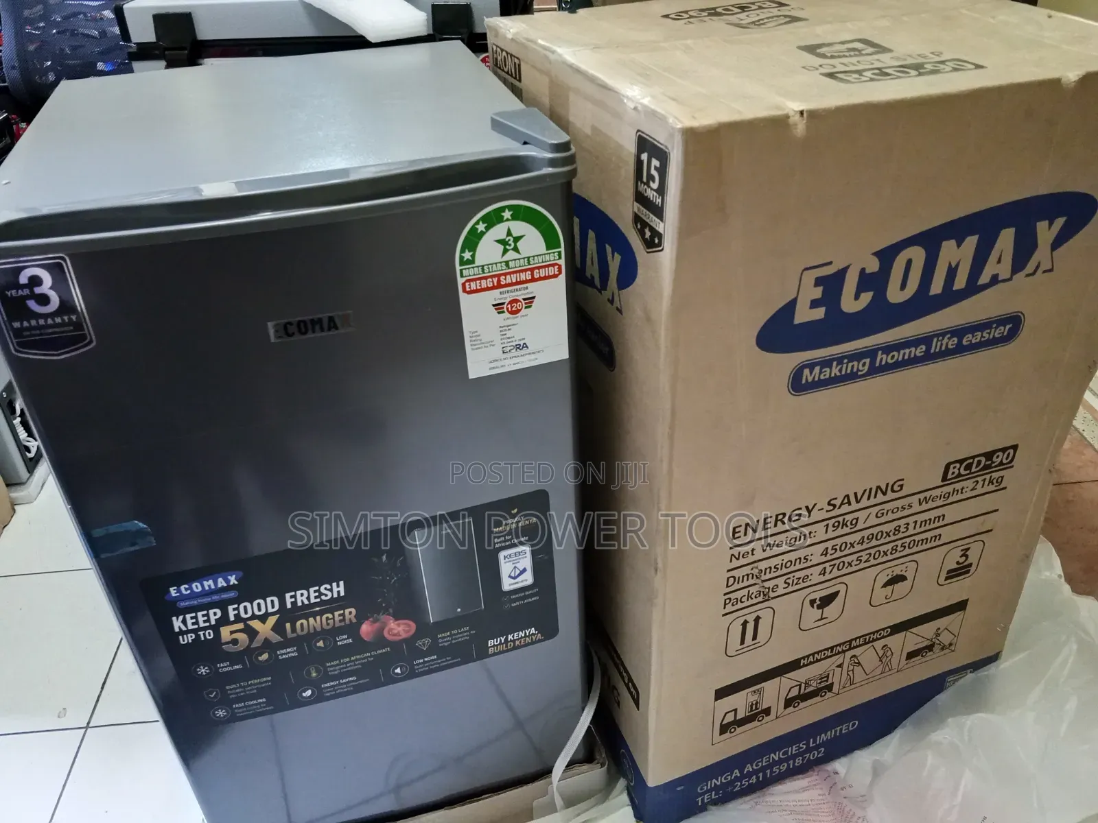 Ecomax BCD-90 90L Single Door Refrigerator,